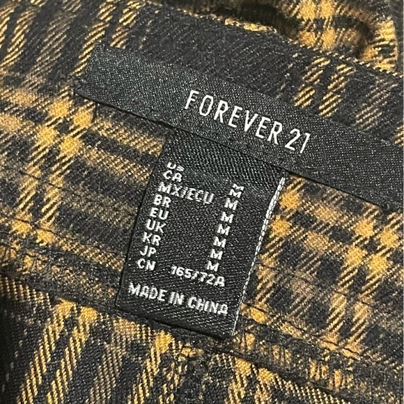 Forever 21 Black and Yellow Plaid Skirt Size Medium school girl academia - Picture 8 of 10